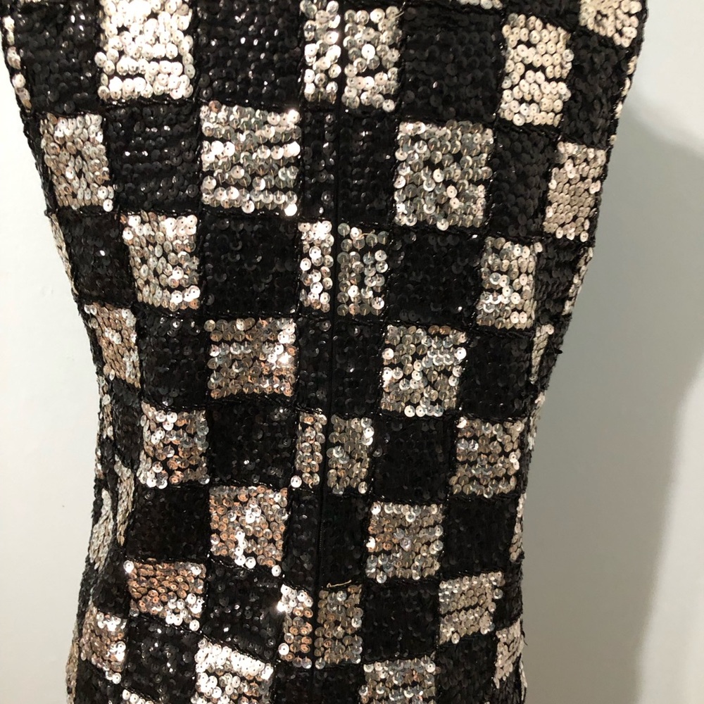 Vintage Sleeveless Sequin Checkered Top Size Small-Medium - Picture 9 of 9